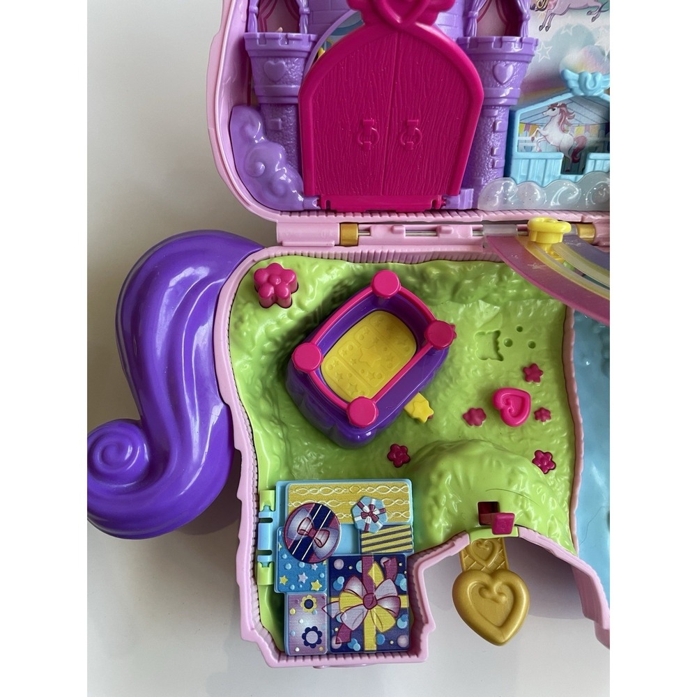 Polly Pocket Unicorn Party Compact Pink Purple Portable Whimsical No Figures - Picture 6 of 7